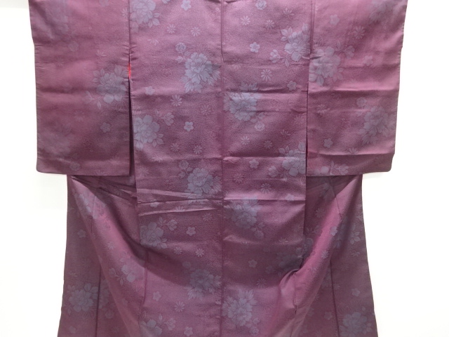 JAPANESE KIMONO / ANTIQUE KIMONO / TAISHO ROMAN STYLE / SILK / WOVEN FLOWER